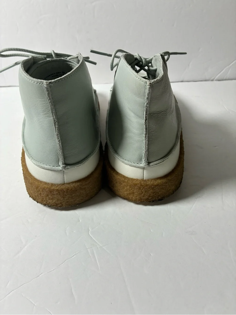 Camper Men's Mint Green Leather Chukka Boots with Crepe Sole